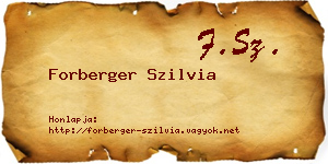 Forberger Szilvia névjegykártya